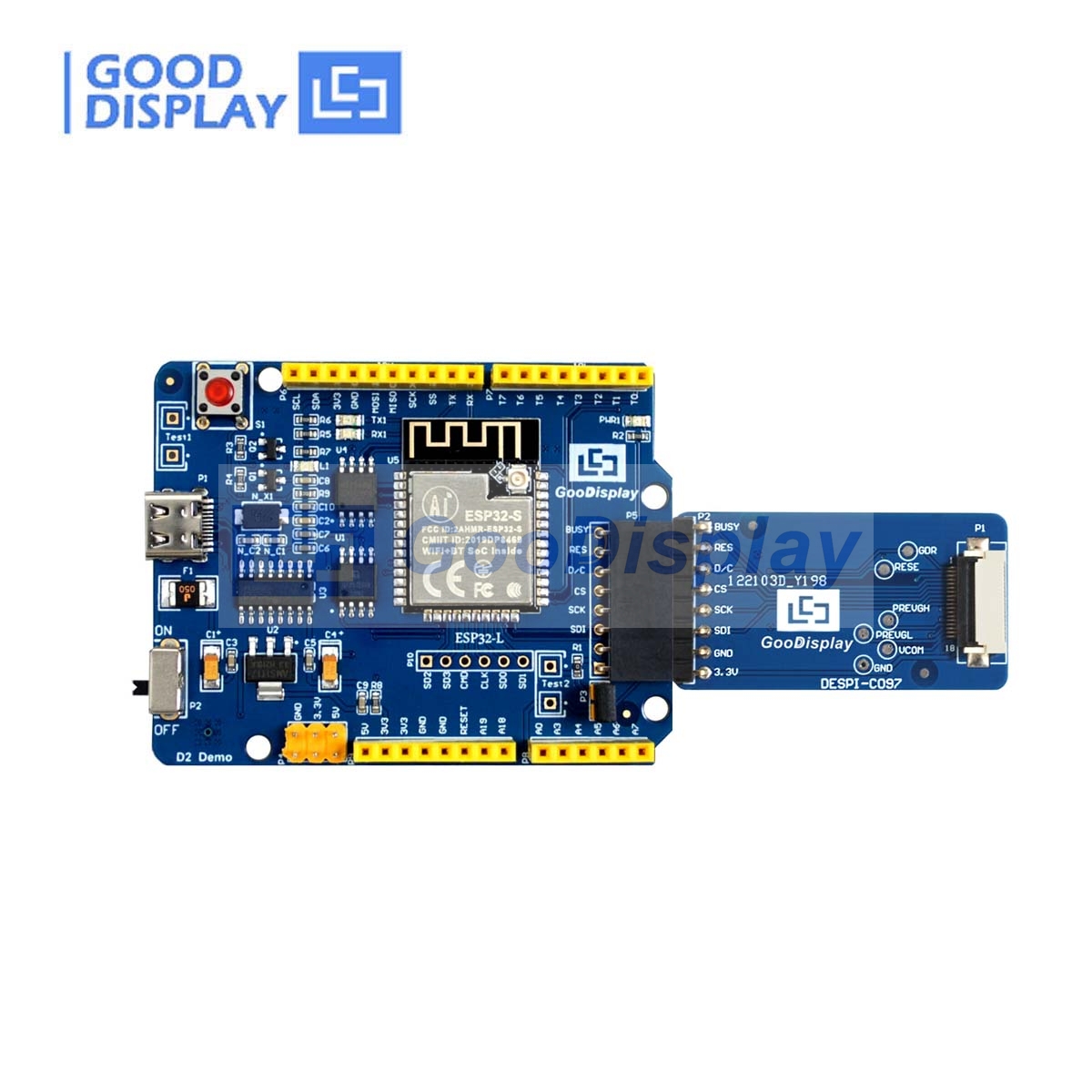 0.97 inch E-paper Display Development Kit ESP32 Epaper Board, ESP32-L ...